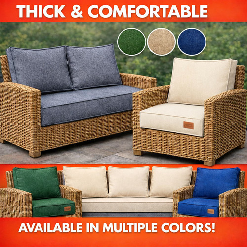 Rattan garden sofa cushions - garden,