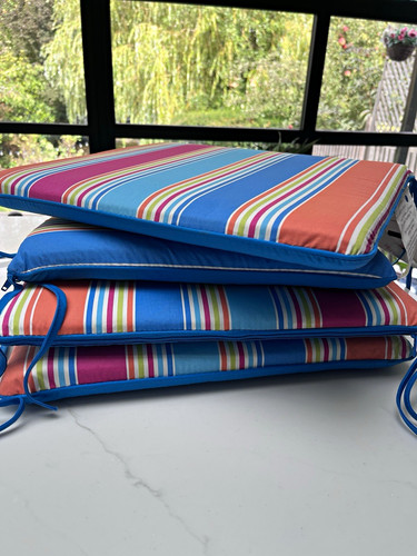 4pc striped square chair seat - striped,
