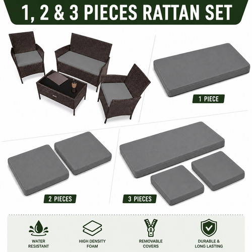 3 piece patio rattan - 1,